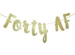 Festiko Forty Af Glitter Gold Banner, Happy 40th Birthday, Anniversary Decor (Gold)