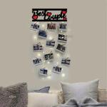 Vah Multicolor Best Couple With Light Hanging Photo Display Collage Organizer Wood Clips Led Photos