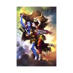 SHASWAT ART Shiva and Parvati Painting with Sparkle Coated Lami 24x36 (Without Frame)