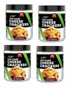 GREEN SUN Low Carb Cheese crackers |Pack of 4 | 0.2 Gms Net Carb Per Cheese Cracker | Namkeen | Crispy | Keto Friendly | Tasty Savoury Snack | Low Calorie | Sugar Free