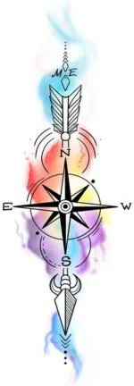 Ordershock Waterproof Compass Like Bird Feather Temporary Body Tattoo