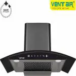 Ventair Wave 90 Motion Sensor Smart Auto Clean Wall Mounted Chimney (Black 1400 CMH)