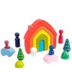 MontyMaestro Toys - Rainbow House Building Block with Decorations | Activity Toy| Montessori Game| Early Educational Toys |Toys| Games| Stacking Toy |Building Block| Multicolour [ 3+]