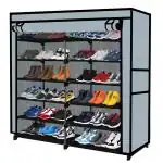 SANAMSTORE Collapsible Storage Organizer Unit for Closet, 12 Shelves, Grey