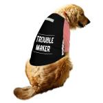 Ruse Dog Troublemaker Printed Reflective Full Sleeve T-Shirt, Black, Salmon Medium