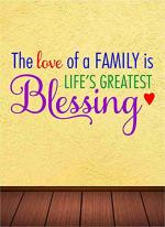 CVANU The Love of A Family is Life Blessing Quote Wall Sticker for Wall Decor