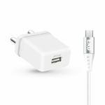 ERD TC-104, 5V-3Amp Wall Charger Adapter Single USB-A, Universal Compatibility (All iOS & Android Devices), BIS Certified Charger Adapter with 1Mtr. Micro USB Cable, White