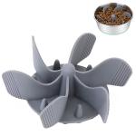 QpetsCat and Dog Feeder, Slow Healthy Pet Bowl Silicone Spiral Feeding Bowl, Wet Dry Separation Aiding Digestion Dog Cat Feeder with Suction Cups, Compatible With 5.5-8.5 Inch Bowls