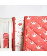 Yellow Doodle for tiny humans Red Baby Organic Cotton Bedding Set (0-3 Y) L 110 x B 90 cm