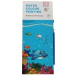 KIDS KINDLY Watercolour Painting Notebook for Kids 20 Pages and 1 Paint Brush Ocean Animals Theme | Bookmark Coloring Set| Drawing Activity Kit | Birthday Return Gifts | 4+ years