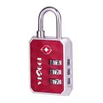 VIAGGI 3Dial Travel Sentry Approved Security Luggage Resettable Combination Number Padlock - Maroon