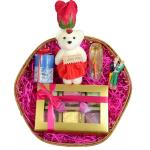 Valentine Gift for Girls Boys Girlfriend Boyfriend Husband Wife Couple Decorative Arti Rose Flower with Teddy Gift Box and Love Message Bottle Combo Pack-Cute chocolate box+KeyChain+Scented candle+Card