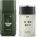 Riya Thunder Heart Perfume & Born Rich Perfume Combo Set 100 ml Each Eau De Parfum 200 ml (For Men)
