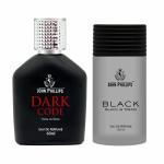 John Phillips Black & Dark Code | Eau De French Perfume Combo Gift Set For Men Pack of 2 - 110 ml