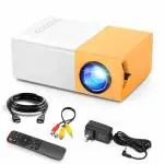 Tart YG-300 Pro Mini Projector, Portable Home Projector 1080p Supports Children's Gift, Home Cinema, Compatible with Smartphone/Laptop / PS4 / Firestick-Yellow