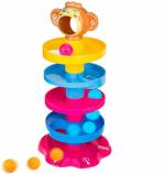 Globular Roll Ball Drop Toy for Babies & Toddlers, Heavy Plastic 5 Layer Tower Run with Swirling Ramps and 3 Rattle Balls, Early Education & Development