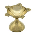 pujaNpujari Brass Diyas Set of 2 for Pooja Room / Decorative Deepak for Diwali Brass Table Diya (Height: 3 inch)