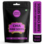 Urban Organics Certified Organic Black Chia seeds for Eating with Omega 3 and Fiber- 100g