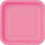Tiki Times Hot Pink Square Paper Dessert Plates 18cm 16pk for all Theme Parties