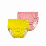 Chinmay Kids Combo of Baby Swim Diaper Waterproof Reusable Leakproof Adjustable Infant Pool Pant Boys Girls Swimsuit, Age Group - (4 months - 3 Years) (Pack of 2, Yellow,Pink)