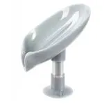 QINPIN Leaf Shaped Soap Holder Easy Clean with Self Draining Dish Bar & Suction Cup
