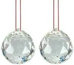 PINDIA Fengshui Clear Crystal Hanging Ball (Pre Energized in Rock Salt) 30 mm (Set of 2)