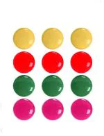 StealODeal Multicolor 12 Pcs Small Round Muitipurpose Office Magnets (Pack Of 2)