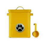 HAZEL Metal Multipurpose Containers for Dog Food | Pet Food Conatiner with Lid, 6600 ML, Yellow