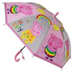 CHAATEWALA Pink Cartoon Printed Plastic Peppa Pig Umbrella (68 x 86 x 5 cm)