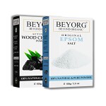 BEYORG Organic Activated Charcoal and Epsome Salt Powder for Anti Acne and Pimples and Spots Removal - 200 g