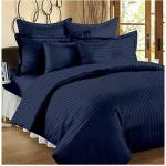 Adyna home200 TC Cotton King Striped Flat Bedsheet (Pack of 1, Blue) .: