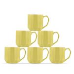 UPC Yellow Color Series Fine Bone China Ceramics Coffee Mugs 160 ml (Set of 6)