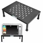 Plantex High Grade Gi Metal Universal Microwave Oven Fix Stand for Kitchen- Floor (Black Perforated)
