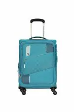American Tourister Trolley Bag For Travel | SPRUCE 58.5 Cms Polyester Softsided Small Cabin Luggage Bag with TSA Lock | Suitcase For Travel | Trolley Bag For Travelling, Cobalt Blue