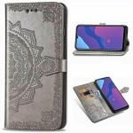 ClickCase Royal Mandala Design Faux Leather Magnetic Card Holder Wallet Kickstand Case Flip Cover For Samsung Galaxy A54 5G (Grey)