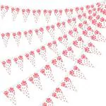 Festiko 5 Pieces Dog Dog Birthday Banner Dog Paw Prints Pennant Banners Dog Paw Prints Bunting Banner Hanging Animal Pawprint Banner For Dog Cat Pet Supplies, 7.9 X 11.4 Inch (Pink)