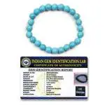 S. K. SYNTHETICS Turquoise Stone Bracelet For Unisex Adult (8mm, SkyBlue)