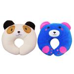 Teeny Weeny Cute Baby Pillow U Shape Headrest Cartoon Design Kids Baby Pillow Neck Protector (Multicolor) Combo