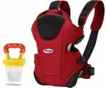 Chinmay Kids Red & Black 3 Way Baby Carrier With Detachable Bib & Baby Pacifier Silicone Food Feeder Baby Carrier