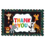 Festiko Animal Jungle Thank You Cards (24 Pcs), Theme Birthday Supplies, Return Gifts For Kids, Gift Accessories, Party Items, Animal Jungle Theme Stationary Supplies
