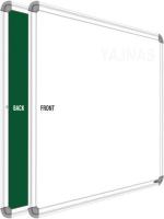 YAJNAS 2 X 3 feet Glossy White Board, One Side White Board Marker and Reverse Side Green Chalk Board Surface Whiteboards, Combo Name - 02 Green, White board (90 cm x 60 cm)