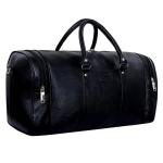 Leatherworld Black PU Leather Luggage Cabin Bag