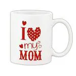 Mug Morning I Love Mom Mug Gifts I Love My Mom Coffee Ceramic Mug 325ml (White)