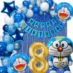 House of Banter Cartoon Doraemon Decoration Pack of 69pc for 8th Birthday Party Decoration/ Birthday Party for Kids/ Kids Room Decoration Pack