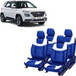 AUTO-SAFE Blue, White PU Leather Car Seat Cover for Hyundai Venue Pack of 4