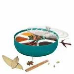 Sambhuya 360 Degree Rotating Plastic Masala Box For Kitchen Spice Jar || Masala Dani || Spices Storage Containers || Namak Dani Box || Pack of 01 || Green