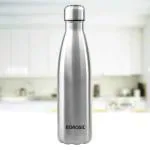 Borosil Bolt 1000 ml Stainless Steel Water Bottle | Single Wall, Leak Proof, Silver | Bottle For Office, Gym, School
