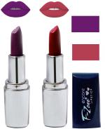 OUR BEAUTY Multicolor Creamy Matte Moisturising Lipstick Ks127 (Set Of 2)