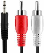 ROYALCOOL 3.5mm Jack Stereo Audio Male to 2 RCA Male Cable AV Audio Video Cable TV-Out Cable Speaker Amplifier Connect RCA Audio Video TRS 3-Pole Male Plug to Dual RCA Male-1.5M