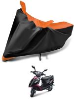 Auto Hub Bike Body Cover for TVS Scooty Streak , Dustproof UV Protection water resistant Custom Fit Cover-(Black-Orange )